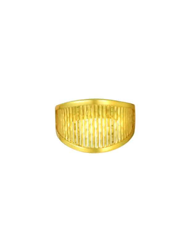 TOMEI Striated Ring, Yellow Gold 916