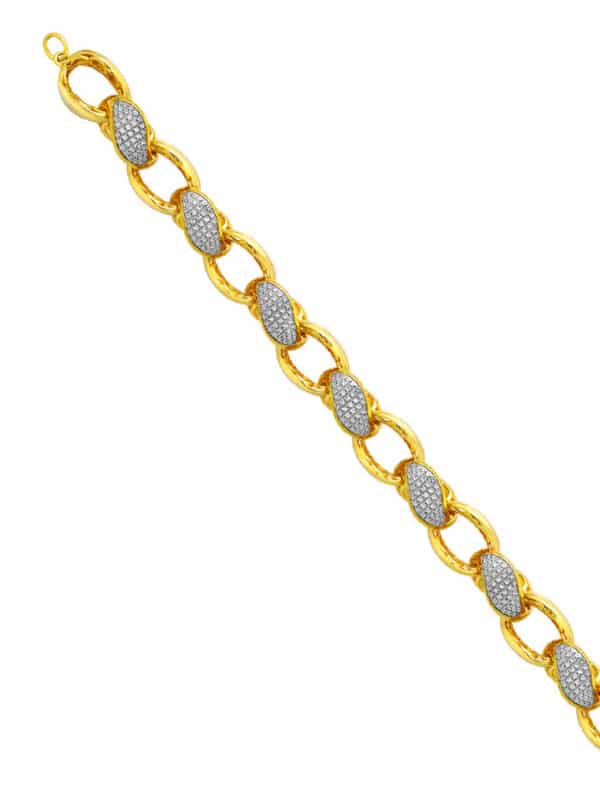 TOMEI Diamond Cut Collection Link Bracelet, Yellow Gold 916