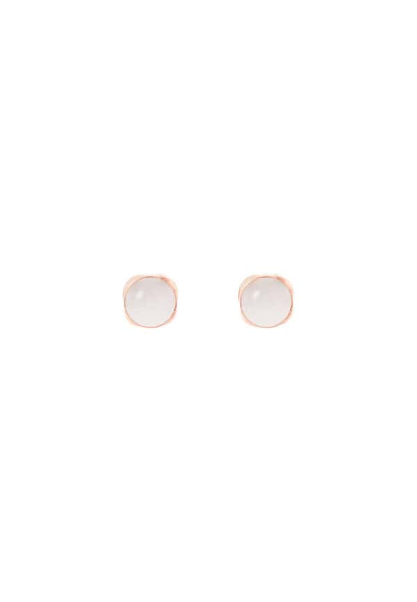 TOMEI Square Shape Nephrite Earrings, Rose Gold 750