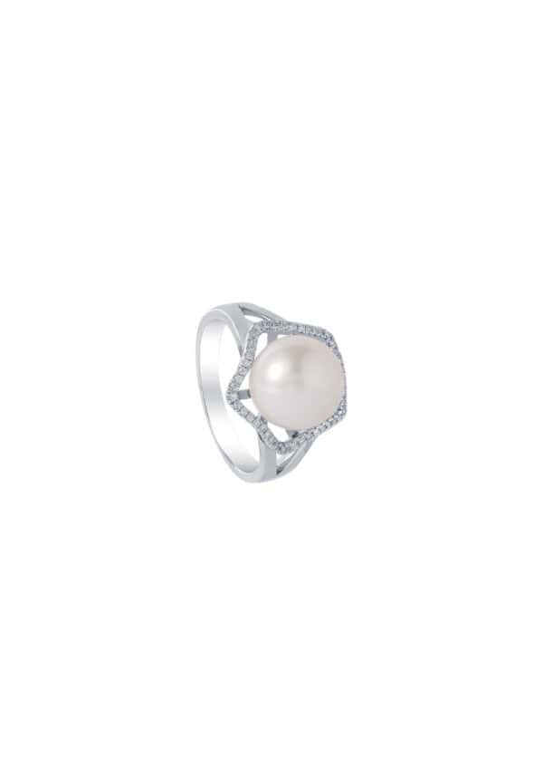 TOMEI Pearl Ring, White Gold 585