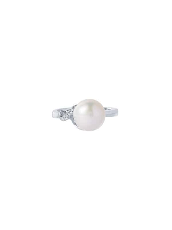 TOMEI Pearl Ring, White Gold 585