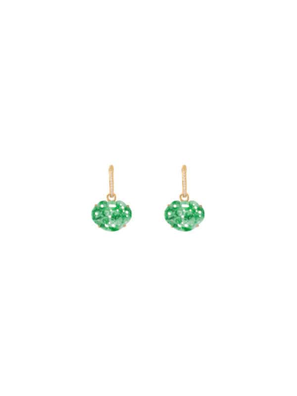 TOMEI Ruyi Lock Jade Earrings, Yellow Gold 750