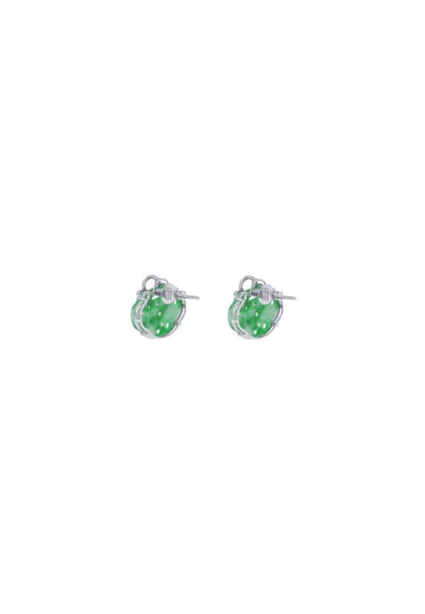 TOMEI Ruyi Lock Jade Earrings, White Gold 750