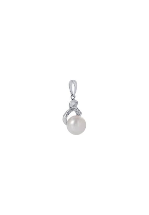 TOMEI Pearl Pendant Set, White Gold 585