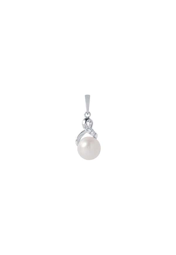 TOMEI Pearl Pendant Set, White Gold 585