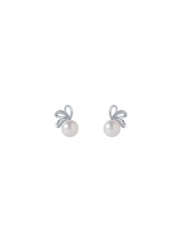 TOMEI Pearl Earrings, White Gold 585