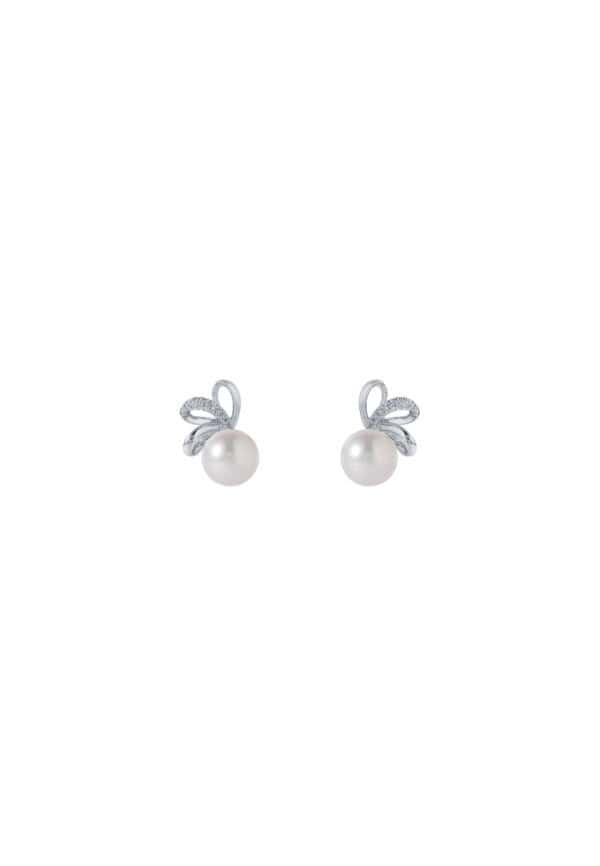 TOMEI Pearl Earrings, White Gold 585