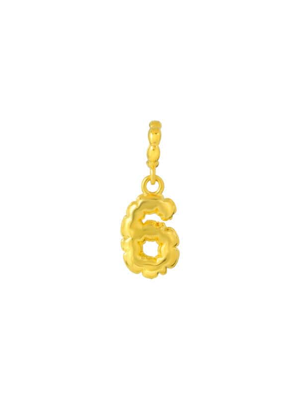TOMEI Chomel Collection, Number 6 Charm, Yellow Gold 916