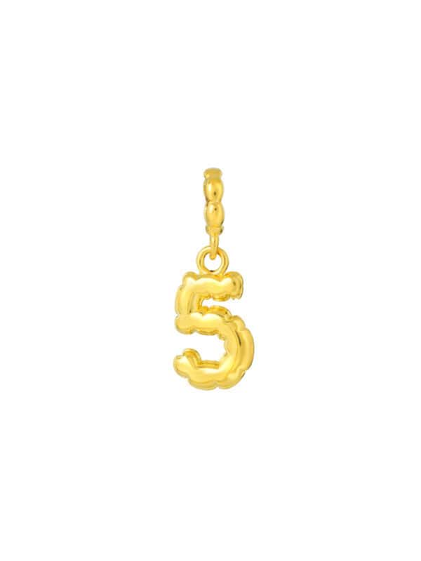 TOMEI Chomel Collection, Number 5 Charm, Yellow Gold 916