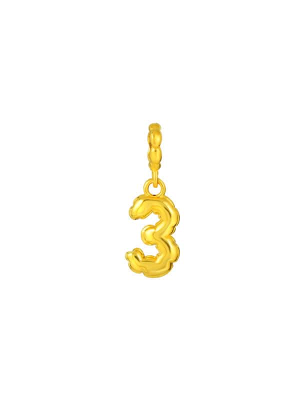 TOMEI Chomel Collection, Number 3 Charm, Yellow Gold 916