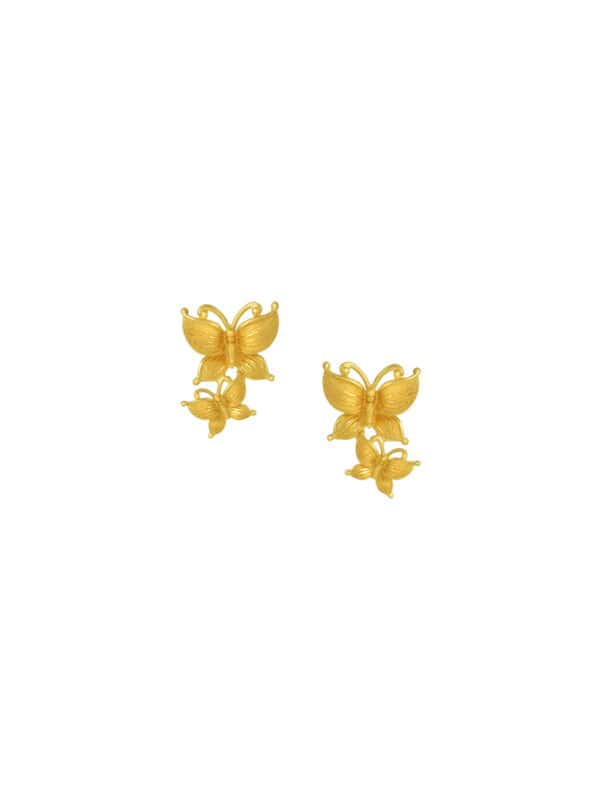 TOMEI x Prima Buttefly Concerto Earrings, Yellow Gold 999