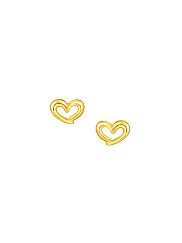 TOMEI Heart Earrings, Yellow Gold 916