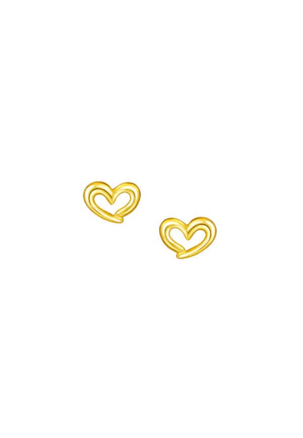 TOMEI Heart Earrings, Yellow Gold 916