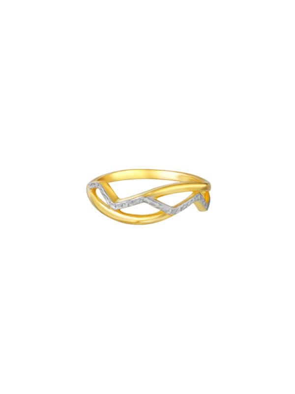 TOMEI Dual-Tone Ring, Yellow Gold 916