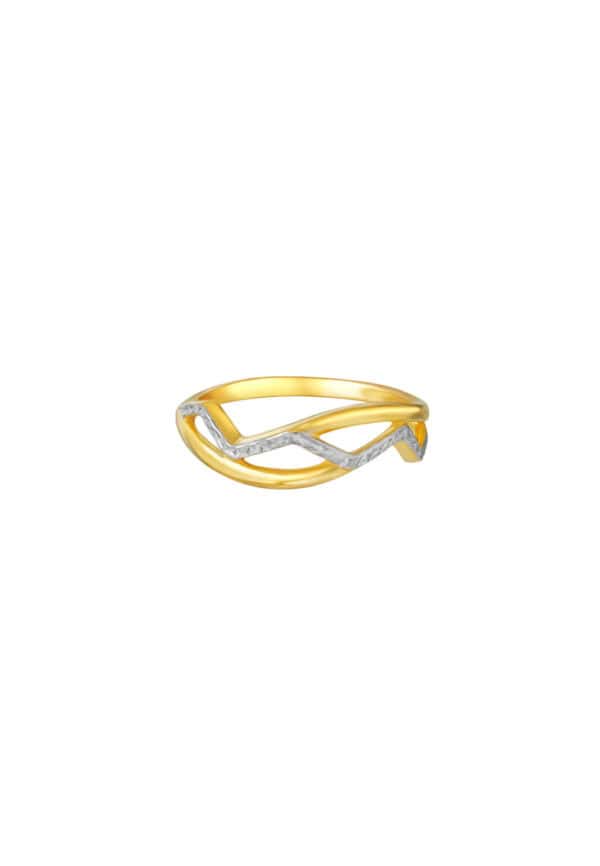 TOMEI Dual-Tone Ring, Yellow Gold 916