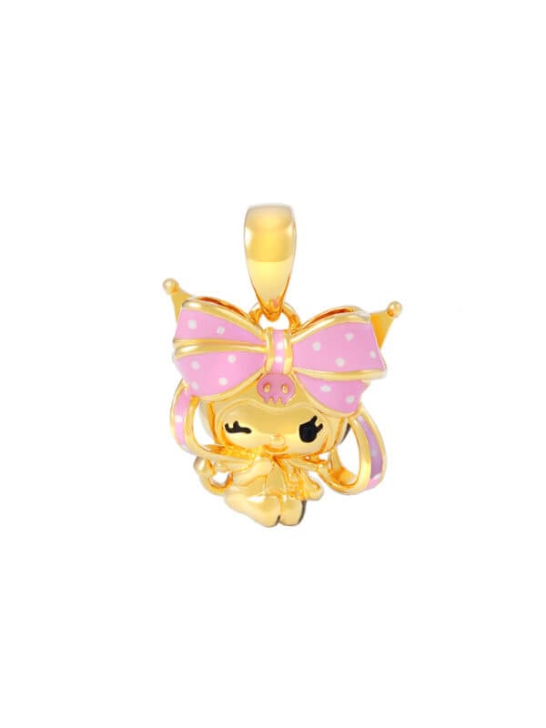 TOMEI I Sanrio Pink Kuromi Pendant, Yellow Gold 916