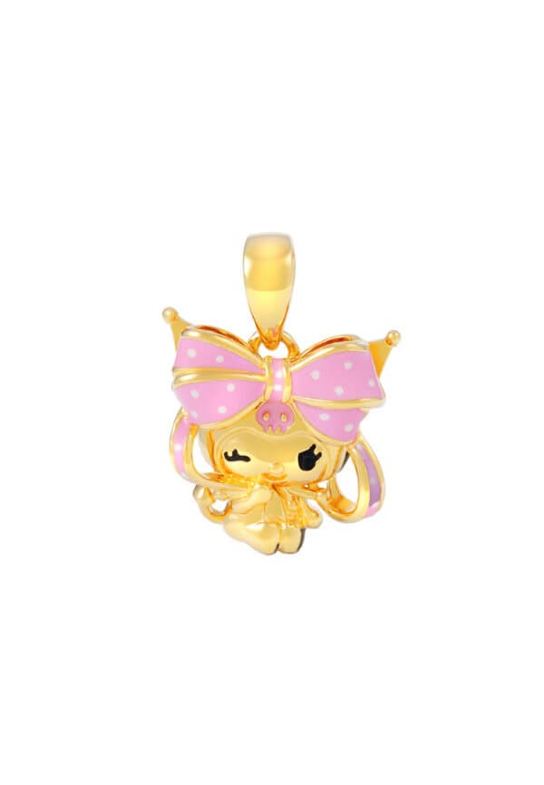 TOMEI I Sanrio Pink Kuromi Pendant, Yellow Gold 916