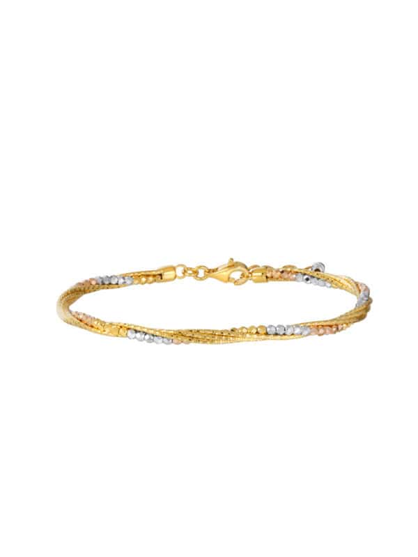 TOMEI Lusso Italia Trio-Tone Bangle, Yellow Gold 916