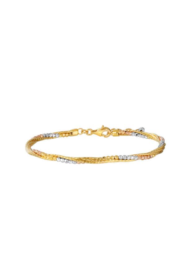 TOMEI Lusso Italia Trio-Tone Bangle, Yellow Gold 916