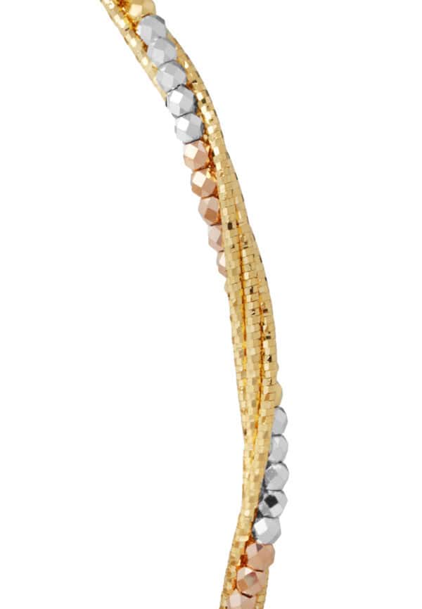 TOMEI Lusso Italia Trio-Tone Bangle, Yellow Gold 916