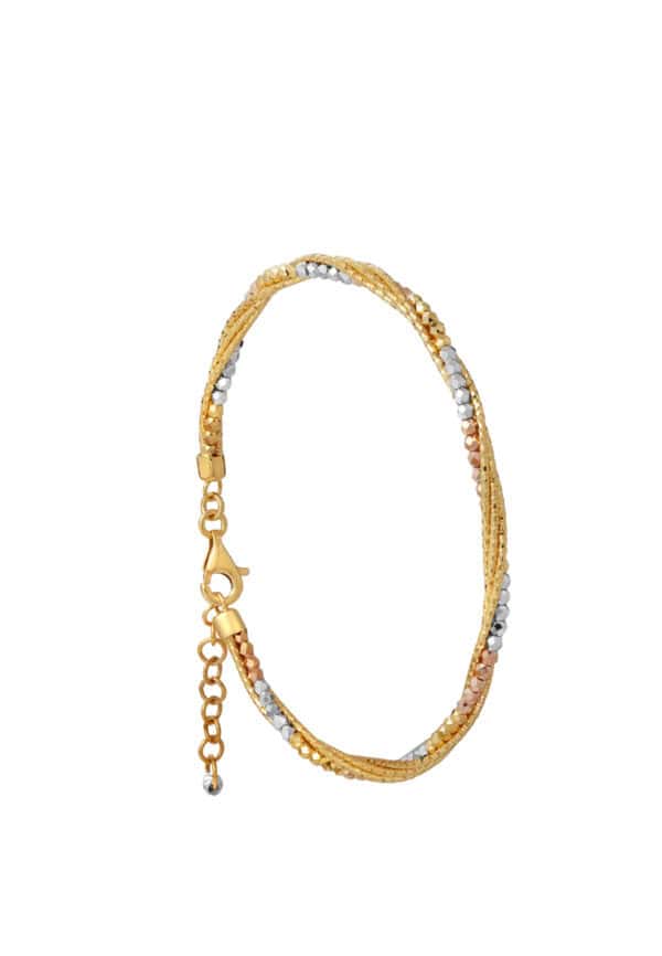 TOMEI Lusso Italia Trio-Tone Bangle, Yellow Gold 916