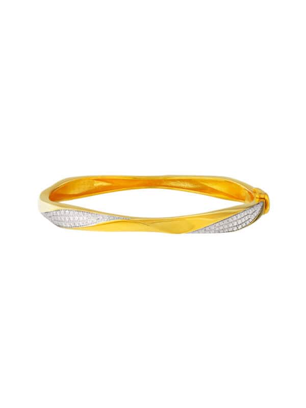 TOMEI Diamond Cut Collection Bangle, Yellow Gold 916