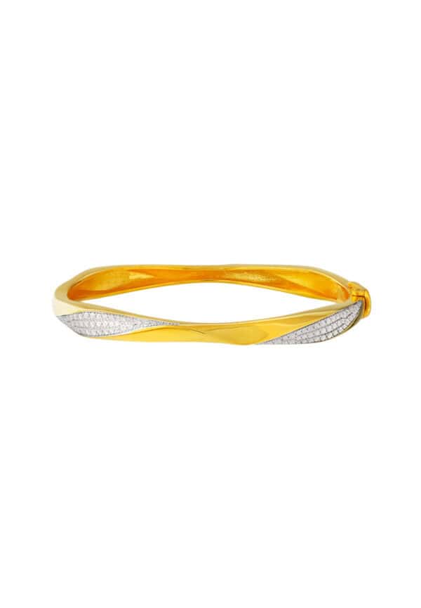 1Tomei_10002_DC-YG1744B-2C_2.psd TOMEI Diamond Cut Collection Bangle, Yellow Gold 916
