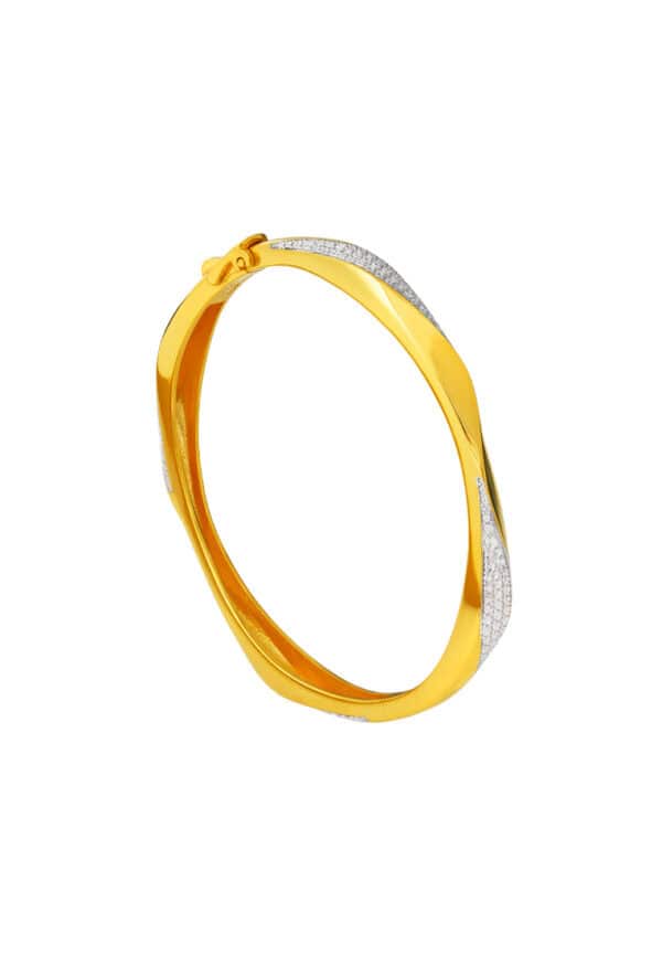 1Tomei_10003_DC-YG1744B-2C_1.psd TOMEI Diamond Cut Collection Bangle, Yellow Gold 916