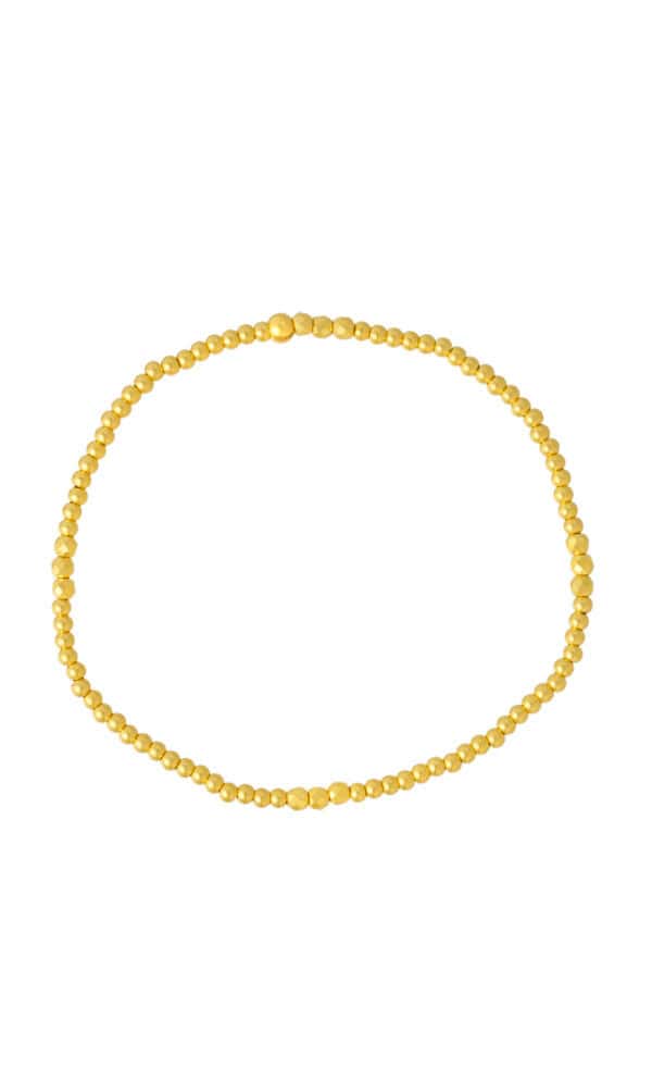 TOMEI Gold Bead Elastic Bracelet, Yellow Gold 999