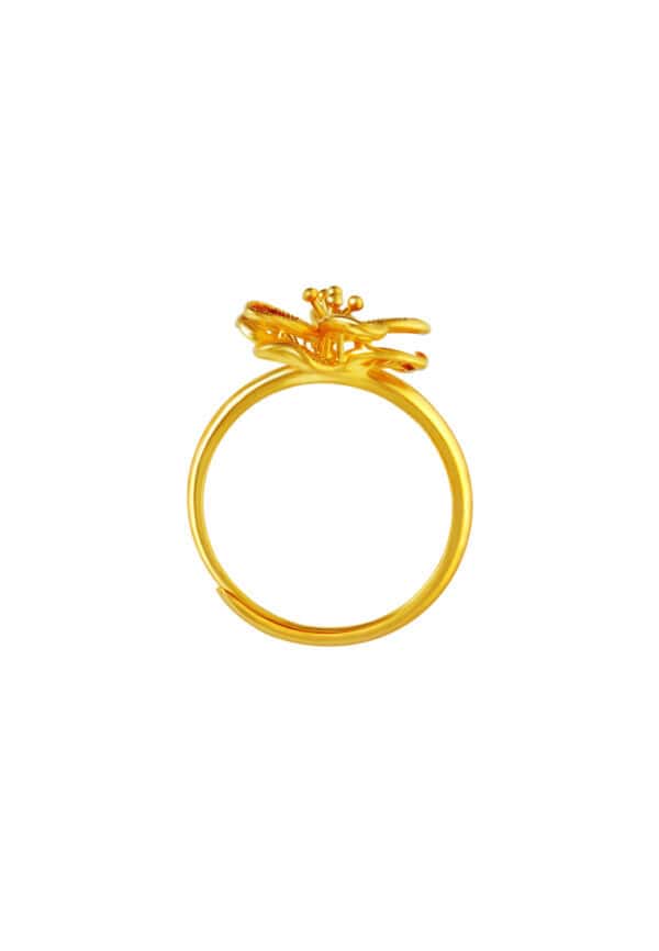 TOMEI Antique Gold Series Flowers Ring, Yellow Gold 999