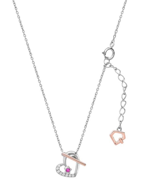 TOMEI Love Joins Us Together Ruby Necklace, White Gold 585