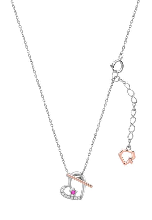 TOMEI Love Joins Us Together Ruby Necklace, White Gold 585