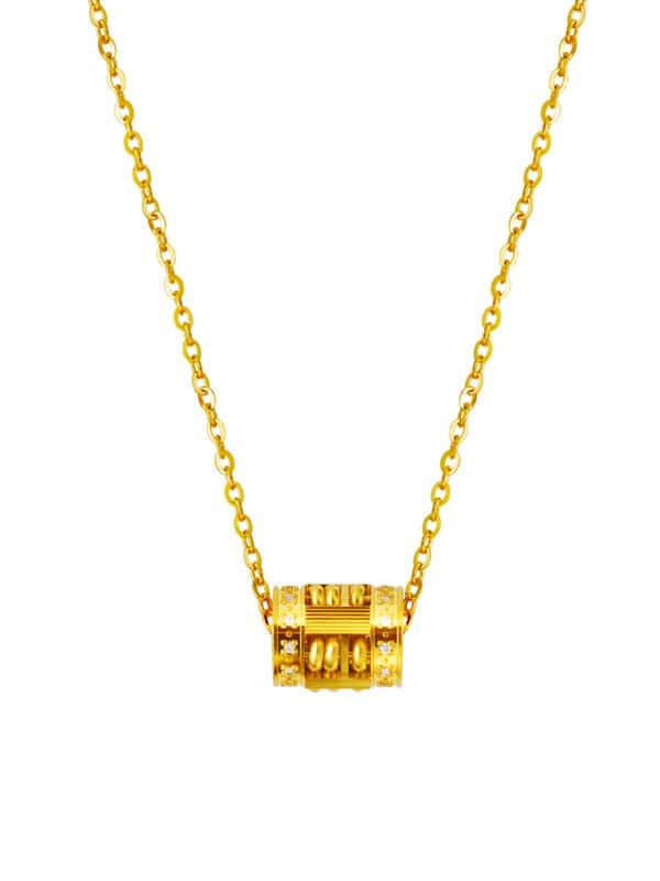 TOMEI Abacus Necklace, Yellow Gold 999