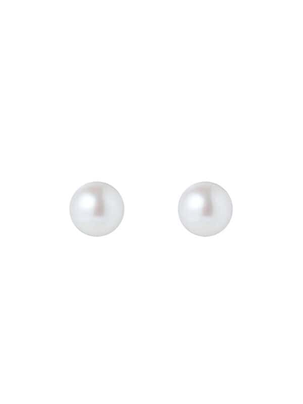 TOMEI Pearlfect Love White Pearl Earrings, White/Yellow Gold 585