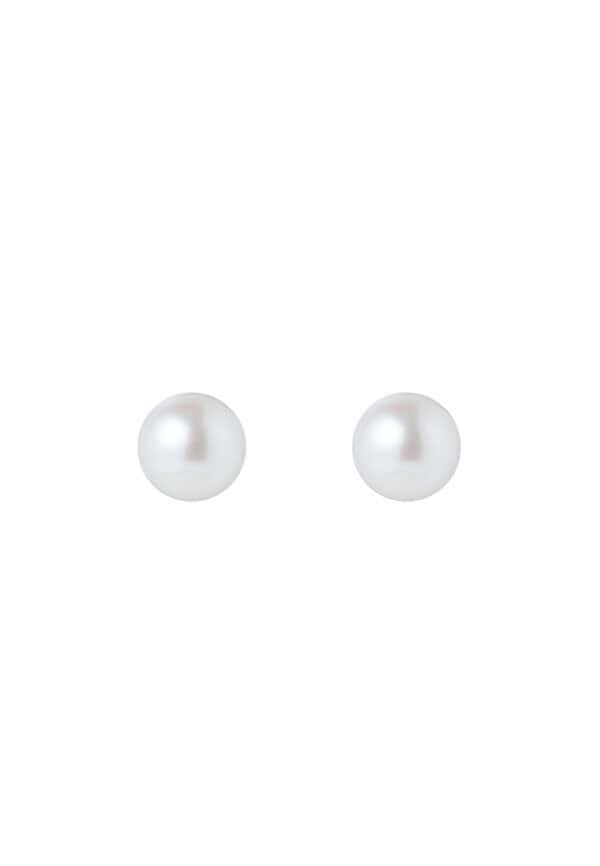 TOMEI Pearlfect Love White Pearl Earrings, White/Yellow Gold 585