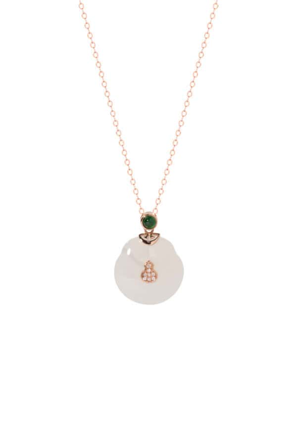 TOMEI Nephrite Series Gourd Necklace, Rose Gold 750