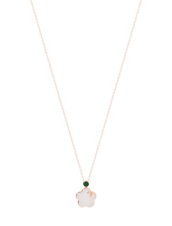 TOMEI Nephrite Series Peach Blossom Necklace, Rose Gold 750