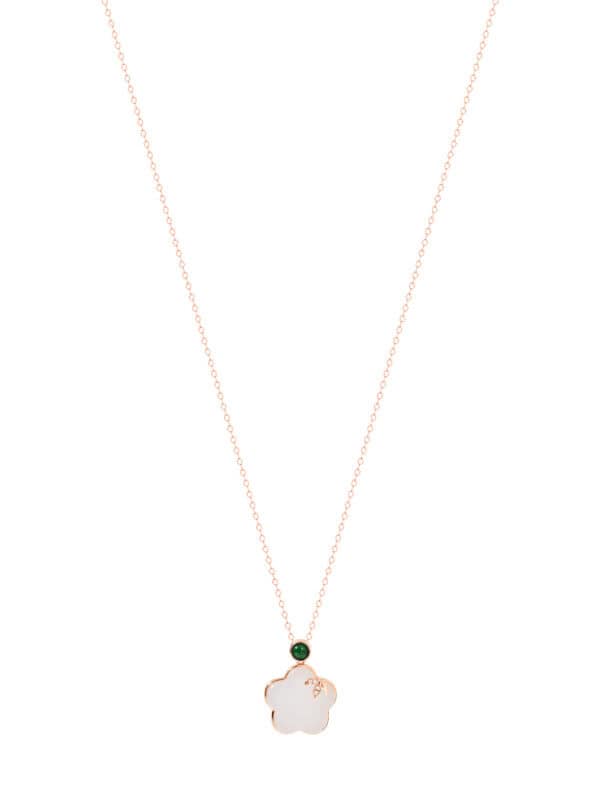 TOMEI Nephrite Series Peach Blossom Necklace, Rose Gold 750