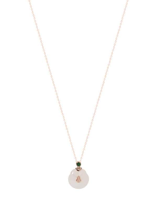 TOMEI Nephrite Series Gourd Necklace, Rose Gold 750