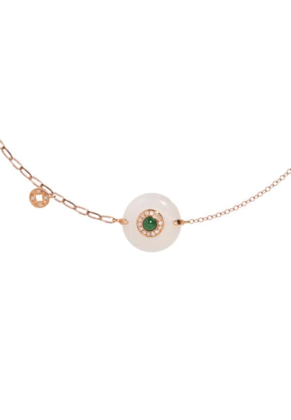 TOMEI Nephrite Series Bracelet, Rose Gold 750