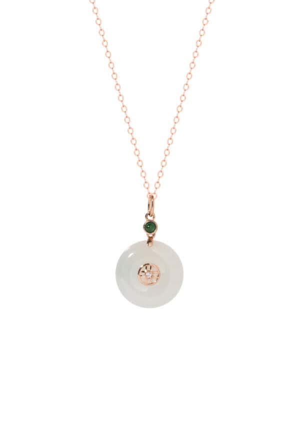 TOMEI Nephrite Series Necklace, Rose Gold 750