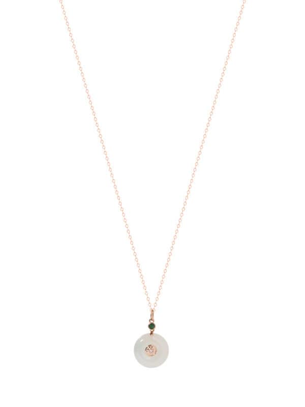 TOMEI Nephrite Series Necklace, Rose Gold 750