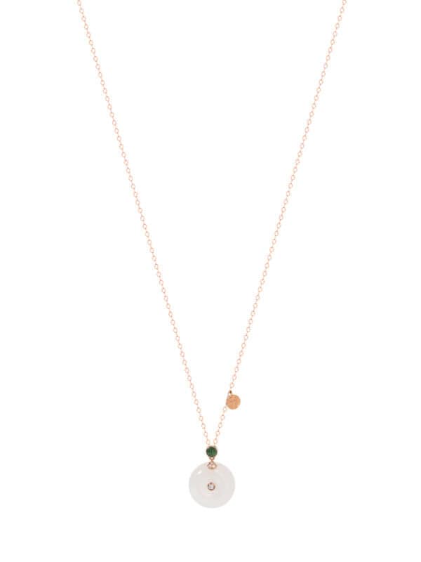 TOMEI Nephrite Series Necklace, Rose Gold 750