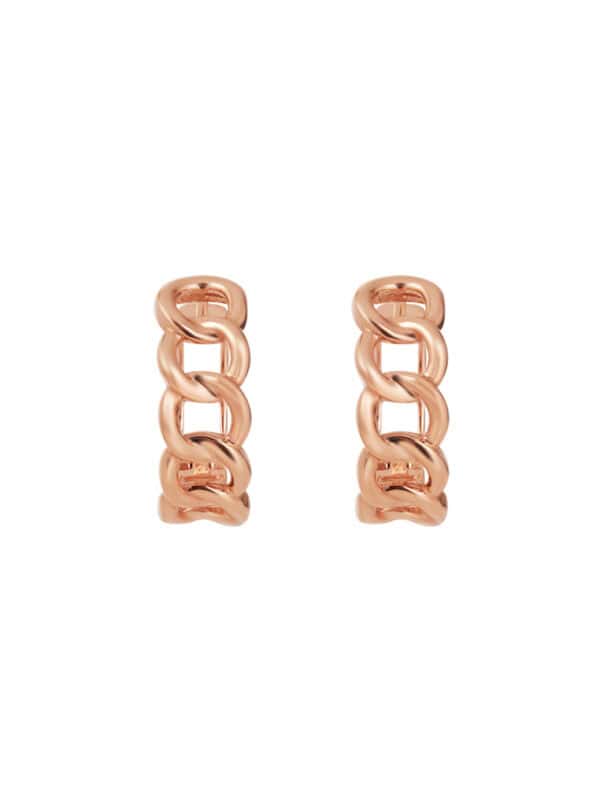 TOMEI Rouge Collection, Circle-Link Loop Earrings, Rose Gold 750