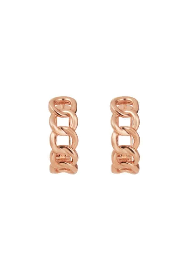 TOMEI Rouge Collection, Circle-Link Loop Earrings, Rose Gold 750