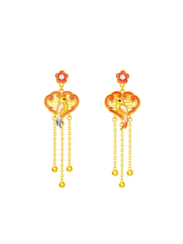TOMEI x Xifu Earrings, Yellow Gold 999