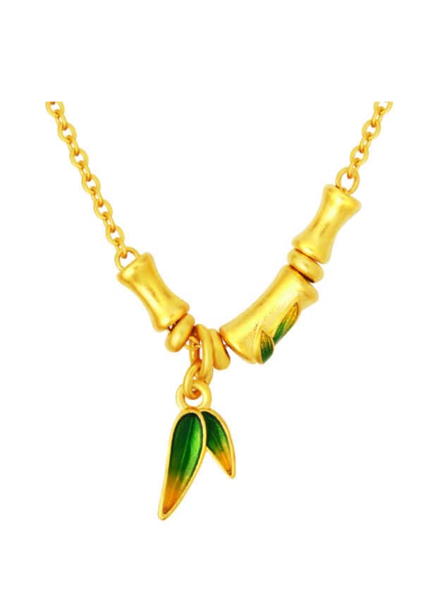 XF-ZF-N-EC-47CM-1 "TOMEI X XIFU ????Bamboo Inspired Necklace, Yellow Gold 999"