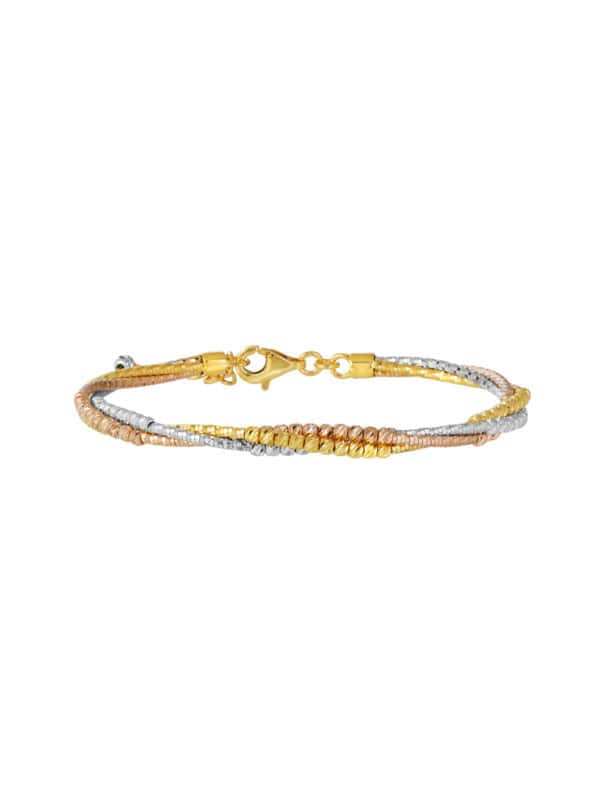TOMEI Lusso Italia Trio-Tone Bangle, Yellow Gold 916