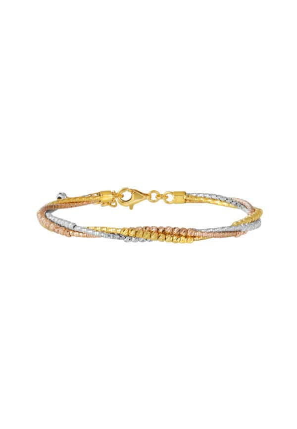 TOMEI Lusso Italia Trio-Tone Bangle, Yellow Gold 916