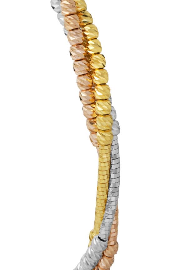 TOMEI Lusso Italia Trio-Tone Bangle, Yellow Gold 916